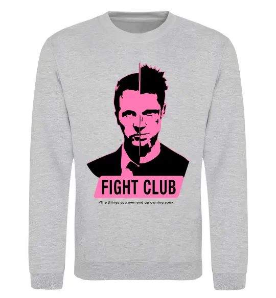 Світшот Pink Fight club Сірий меланж фото