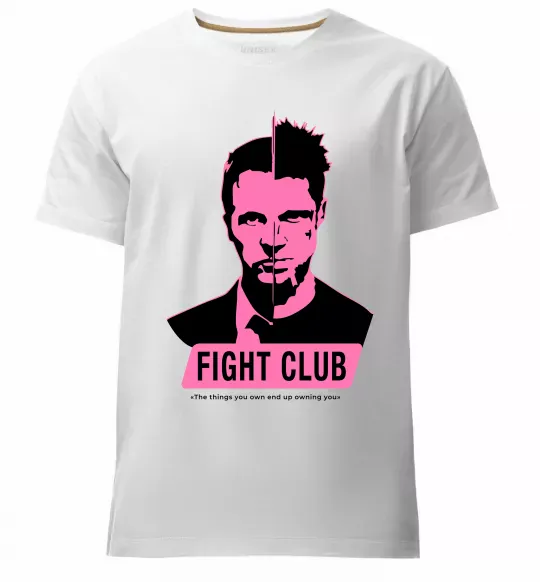 Чоловіча преміум футболка Pink Fight club Білий фото