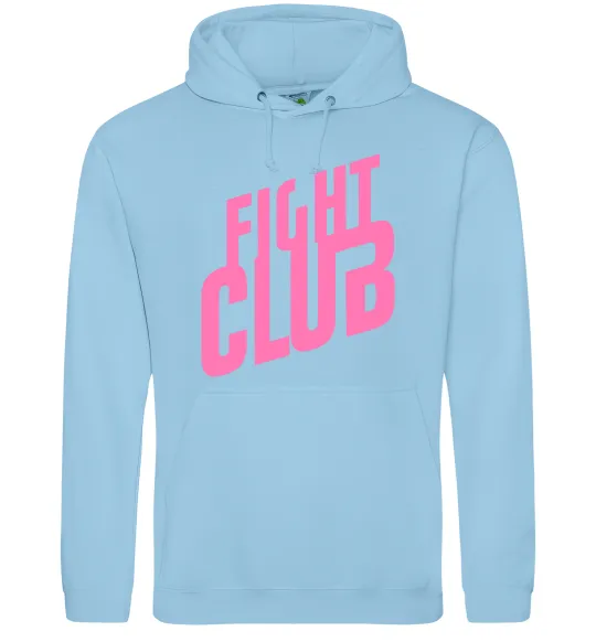 Мужская толстовка (худи) Logo fight club Голубой фото