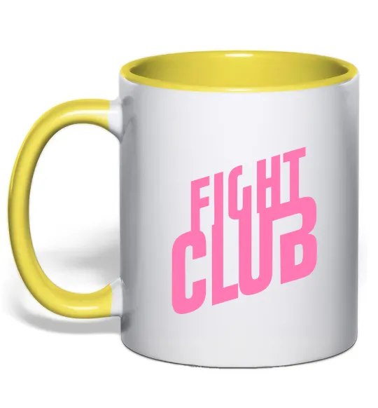 Чашка с цветной ручкой Logo fight club Лимонный фото