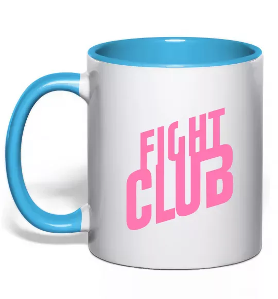 Чашка с цветной ручкой Logo fight club Голубой фото