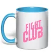 Чашка с цветной ручкой Logo fight club Голубой фото
