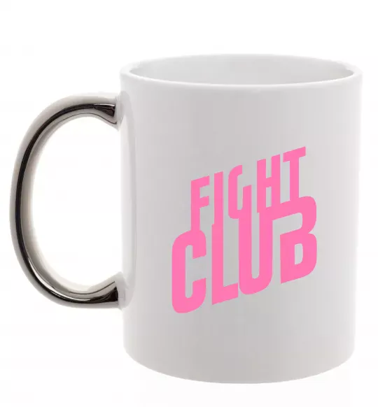 Чашка с цветной ручкой Logo fight club Серебро фото