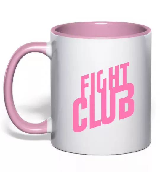 Чашка с цветной ручкой Logo fight club Нежно розовый фото