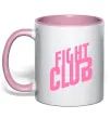 Чашка с цветной ручкой Logo fight club Нежно розовый фото