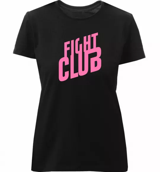 Женская премиум футболка Logo fight club Черный фото