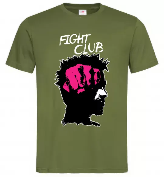 Чоловіча футболка Fight club Тайлер Оливковий фото