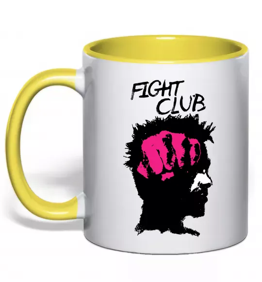 Чашка з кольоровою ручкою Fight club Тайлер Сонячно жовтий фото