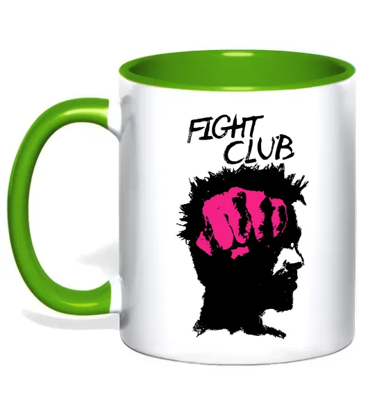 Чашка с цветной ручкой Fight club Тайлер Лаймовый фото