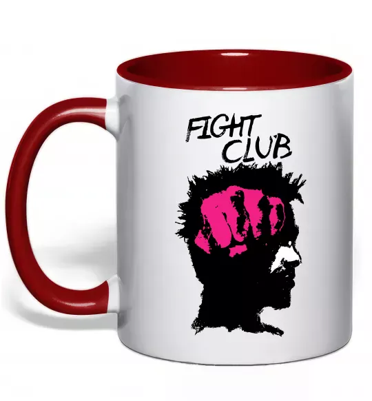 Чашка з кольоровою ручкою Fight club Тайлер Червоний фото