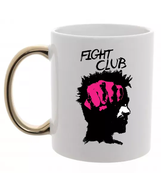 Чашка з кольоровою ручкою Fight club Тайлер Золото фото