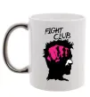 Чашка з кольоровою ручкою Fight club Тайлер Срібло фото