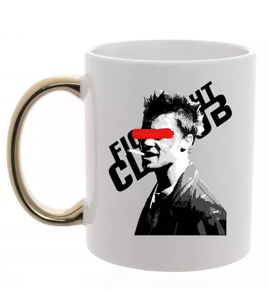 Чашка с цветной ручкой Бійцівський клуб Тайлер Дерден Золото фото