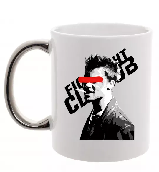 Чашка с цветной ручкой Бійцівський клуб Тайлер Дерден Серебро фото