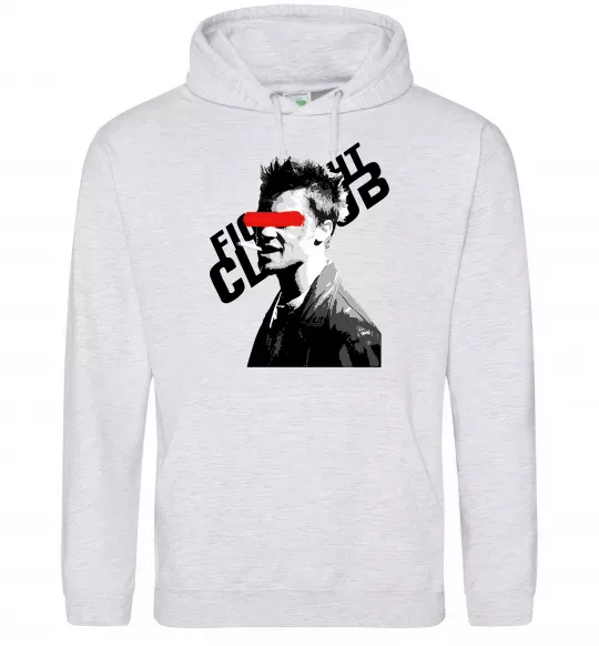 Жіноча толстовка (худі) Бійцівський клуб Тайлер Дерден Сірий меланж фото