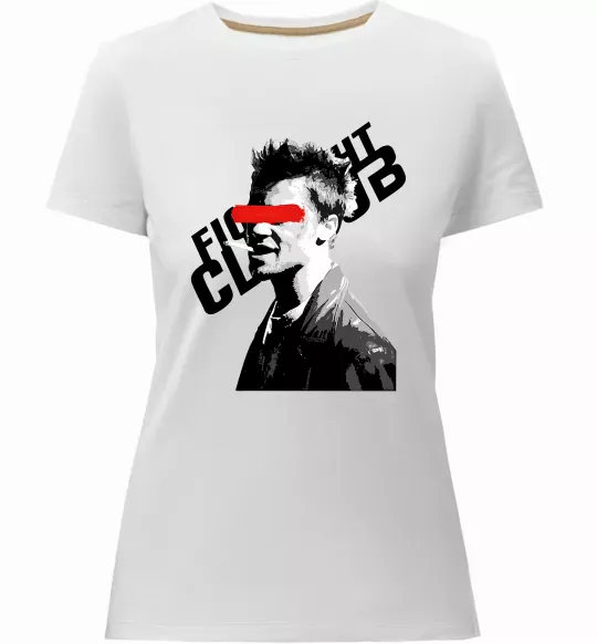 Жіноча преміум футболка Бійцівський клуб Тайлер Дерден Білий фото