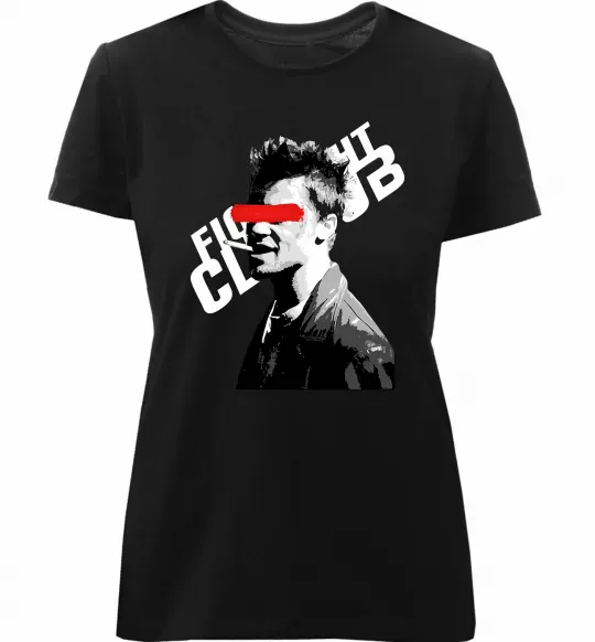 Жіноча преміум футболка Бійцівський клуб Тайлер Дерден Чорний фото