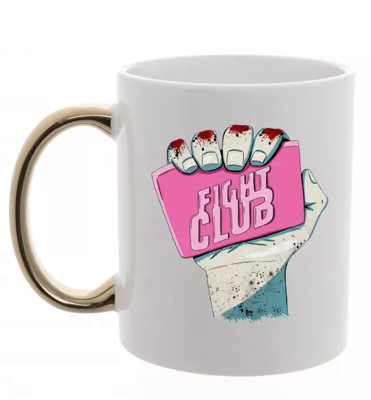 Чашка з кольоровою ручкою Мило Бійцівський клуб Золото фото