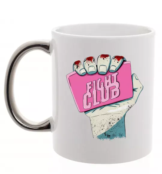 Чашка з кольоровою ручкою Мило Бійцівський клуб Срібло фото