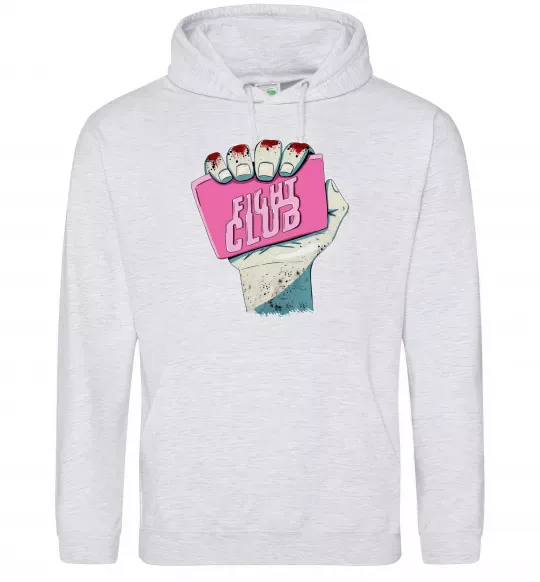 Мужская толстовка (худи) Мило Бійцівський клуб Серый меланж фото