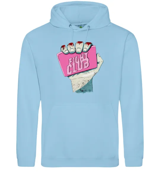 Мужская толстовка (худи) Мило Бійцівський клуб Голубой фото