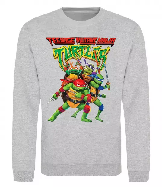 Свитшот Ninja turtles Серый меланж фото