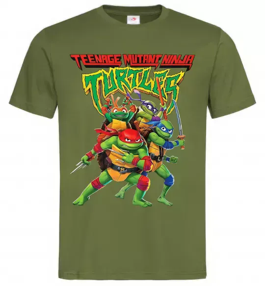 Чоловіча футболка Ninja turtles Оливковий фото