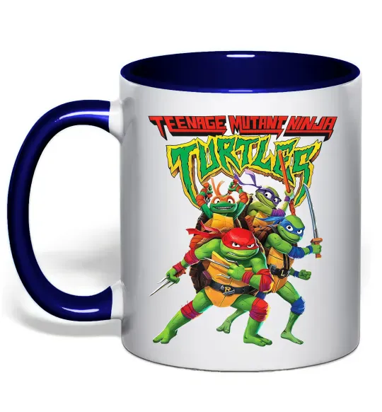 Чашка з кольоровою ручкою Ninja turtles Глибокий темно-синій фото