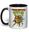 Чашка з кольоровою ручкою Ninja turtles Чорний фото