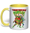 Чашка с цветной ручкой Ninja turtles Лимонный фото