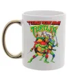 Чашка з кольоровою ручкою Ninja turtles Золото фото