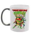 Чашка з кольоровою ручкою Ninja turtles Срібло фото
