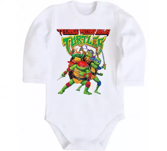 Дитячий бодік Ninja turtles Білий фото