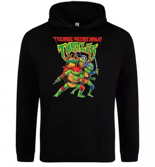 Чоловіча толстовка (худі) Ninja turtles Чорний фото