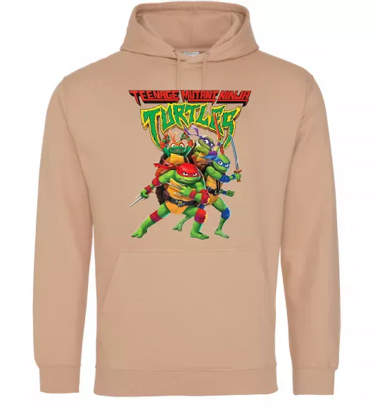 Чоловіча толстовка (худі) Ninja turtles Пісочний фото