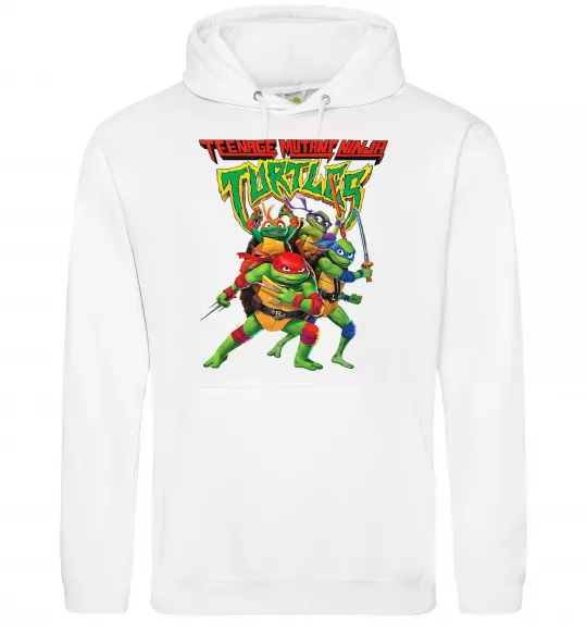 Жіноча толстовка (худі) Ninja turtles Білий фото