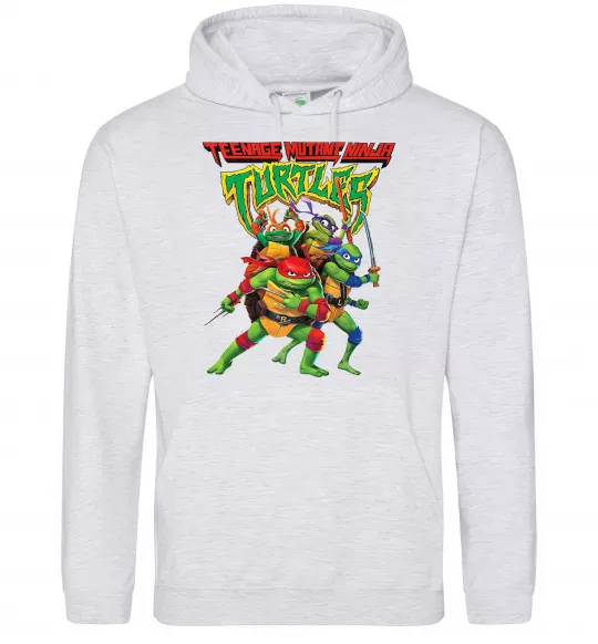 Жіноча толстовка (худі) Ninja turtles Сірий меланж фото