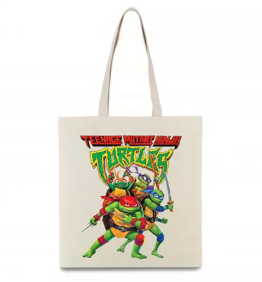 Эко-сумка Ninja turtles Бежевый фото