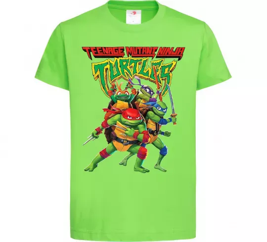 Дитяча футболка Ninja turtles Лаймовий фото