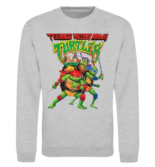 Свитшот Ninja turtles Серый меланж фото