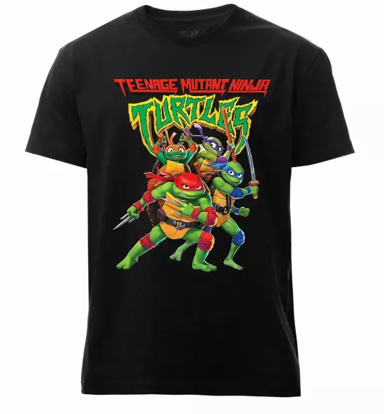 Чоловіча преміум футболка Ninja turtles Чорний фото