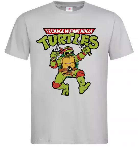 Мужская футболка Ninja turtles Raphael Серый фото
