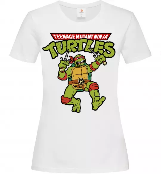 Женская футболка Ninja turtles Raphael Белый фото