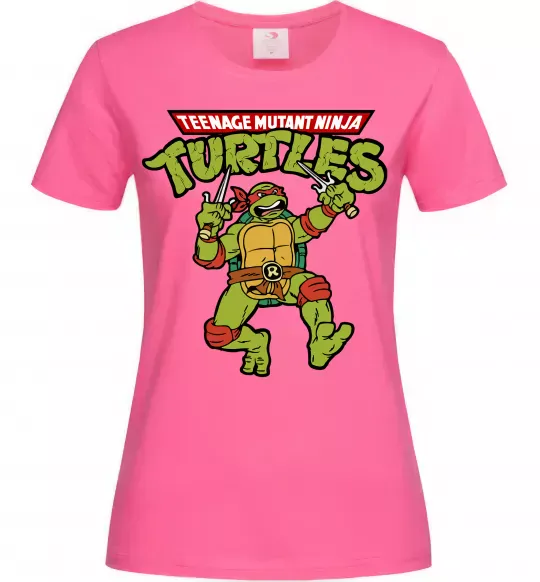 Женская футболка Ninja turtles Raphael Ярко-розовый фото