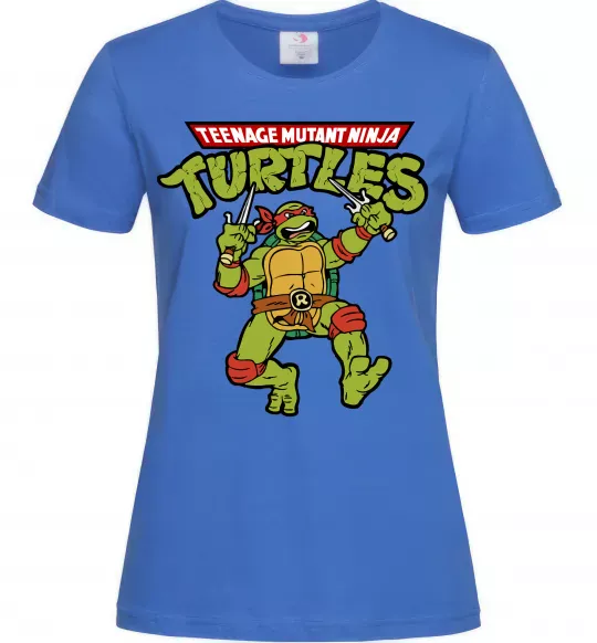 Женская футболка Ninja turtles Raphael Ярко-синий фото