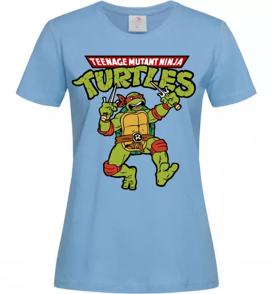 Женская футболка Ninja turtles Raphael Голубой фото