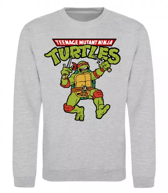 Свитшот Ninja turtles Raphael Серый меланж фото