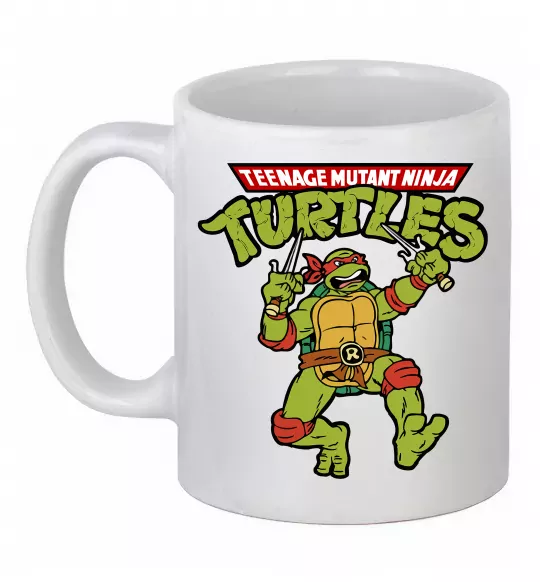 Чашка керамічна Ninja turtles Raphael Білий фото
