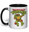 Чашка з кольоровою ручкою Ninja turtles Raphael Чорний фото