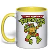 Чашка з кольоровою ручкою Ninja turtles Raphael Лимонний фото